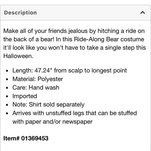 Spirit Teddy Bear Ride Along Carrying Person Halloween Costume One Size - Picture 14 of 14